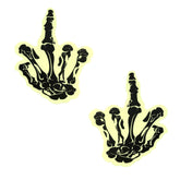 Glow In The Dark Skeleton Hand Nipple Cover Pasties Set Pasties